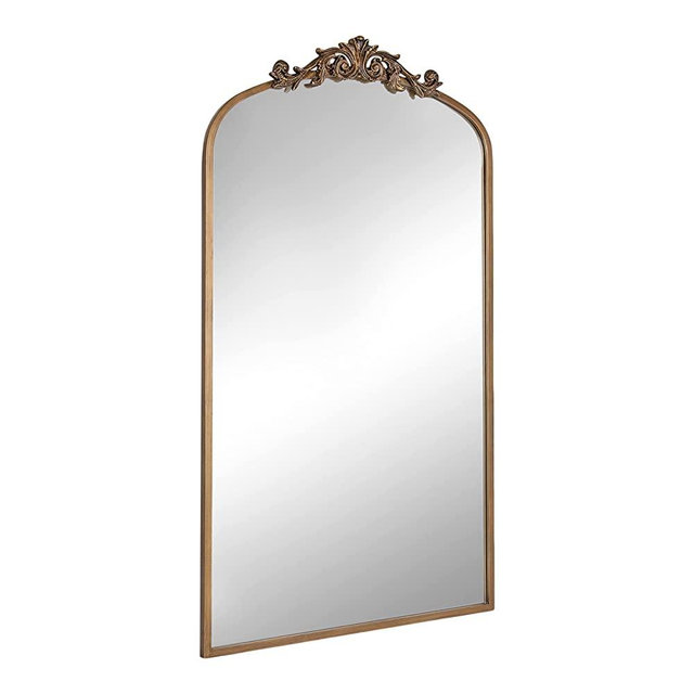 Kate and Laurel Arendahl Antique Vintage Full-Length Arched Wall Mirror for Traditional Home Décor, 24x42, Gold