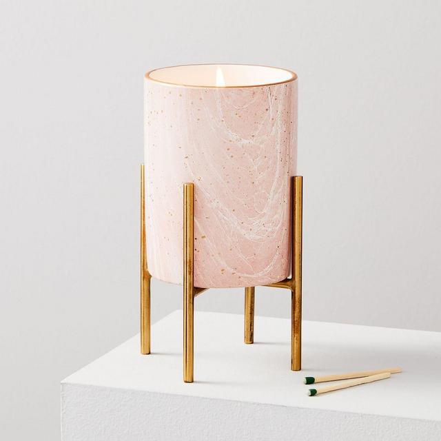 Marbled Ceramic on Stand , Blush