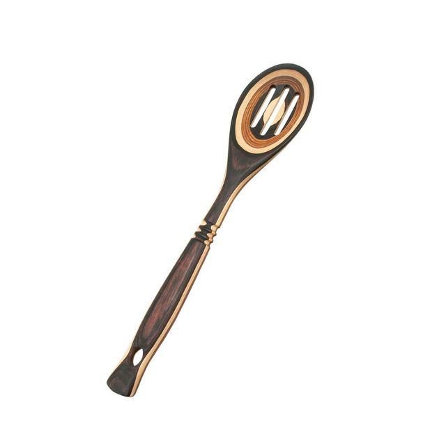 Island Bamboo Pakkawood 12-Inch Slotted Spoon, Natural