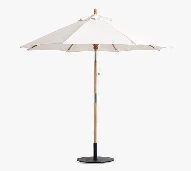 9' Round Outdoor Umbrella – FSC® Teak Tilt Frame​