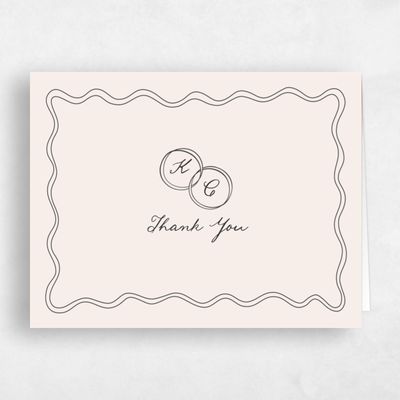 Linen, Beige Wedding Thank You - Cara Landscape