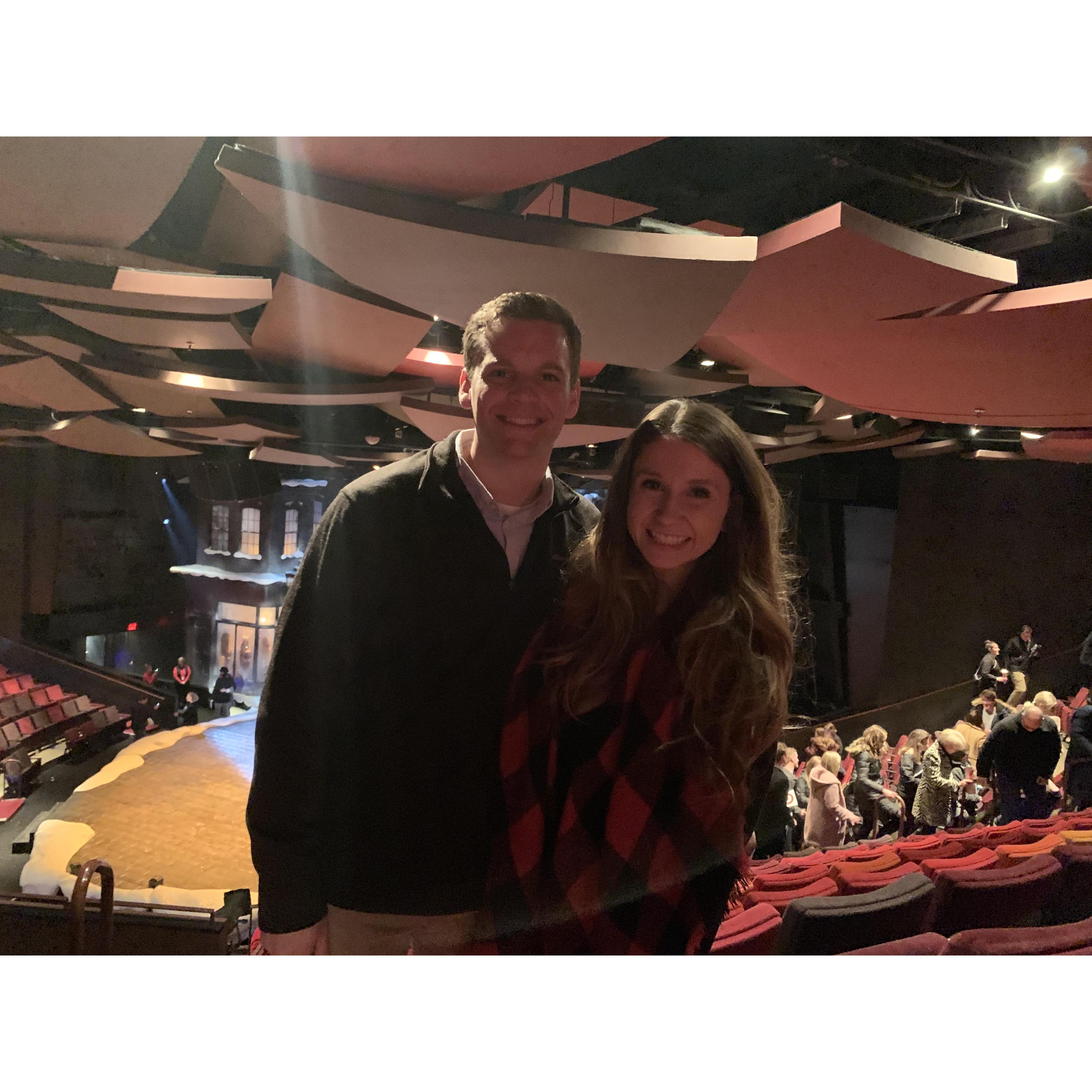 We went to a play and afterwards Zach proposed to me.