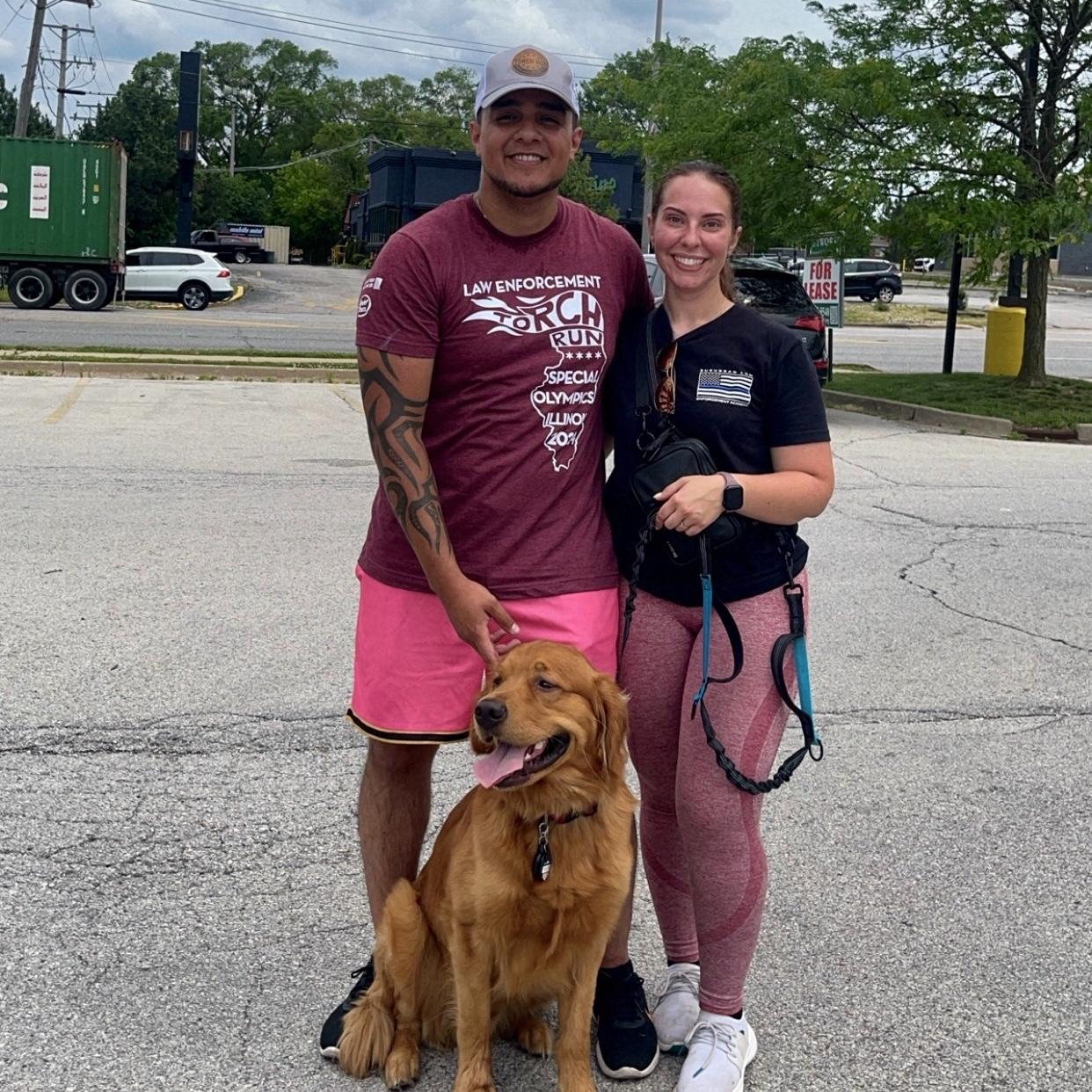 Just after running Midlothian PD’s Torch Run in 2024 during cicada-ggedeon (yup, Trooper ran too!)