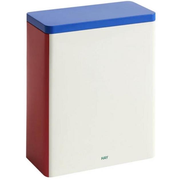 HAY- Tin container, XL, off-white - blue - red