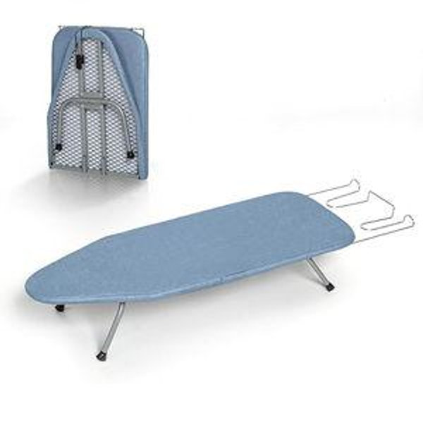 Table Top Ironing Board, RAINHOL Small Folding Iron Board Portable with Non-Slip Feet, Travel Compact Ironing Table for Dorm and Small Space, 31"x12", Blue