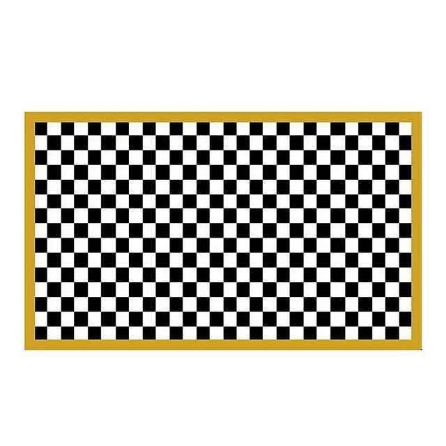 MACKENZIE-CHILDS Check it Out Rug, Wool Rug for Bedroom and Kitchen Use, 2'3'' x 3' 9", Gold