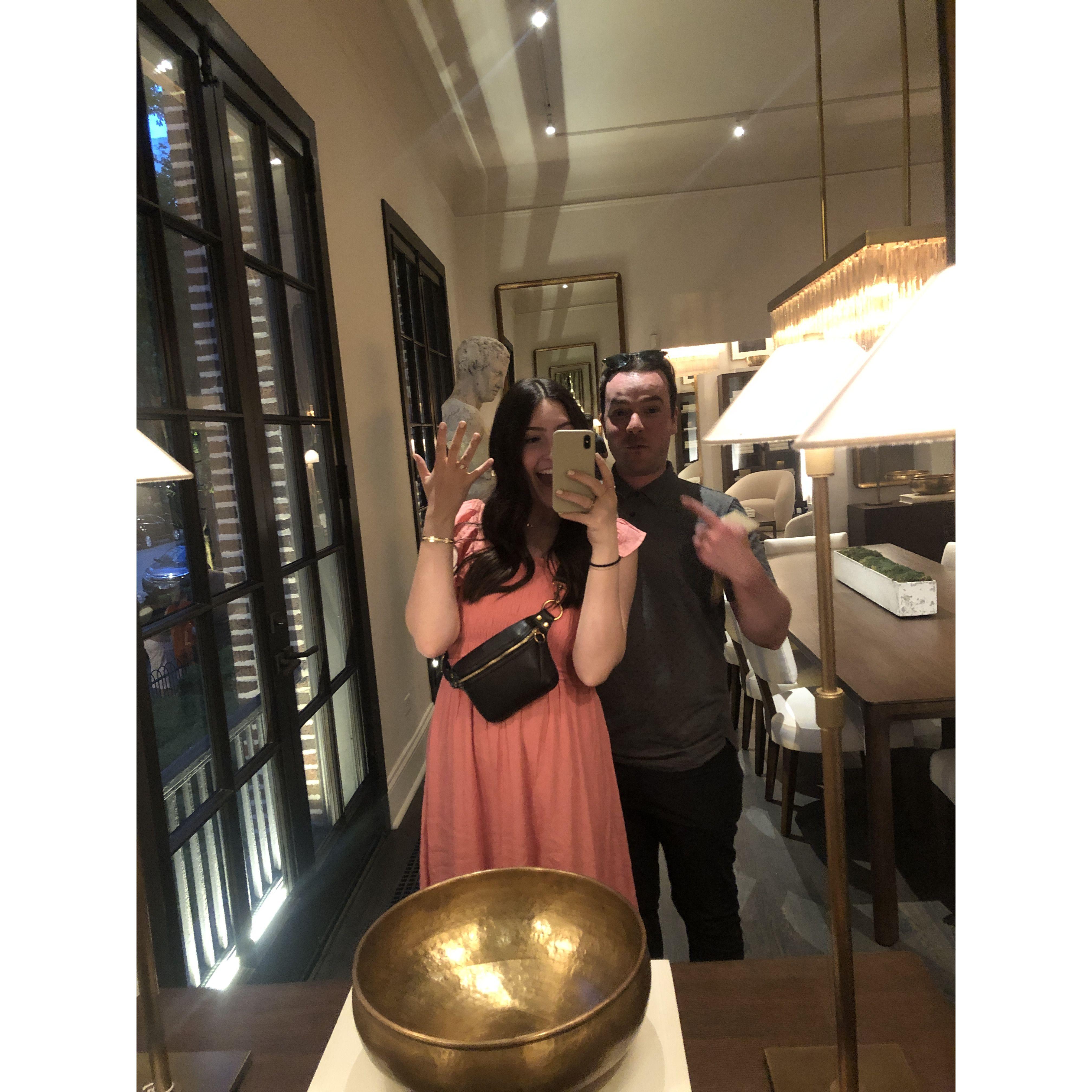 At Caleigh's favorite restaurant the day we got engaged!!!!!