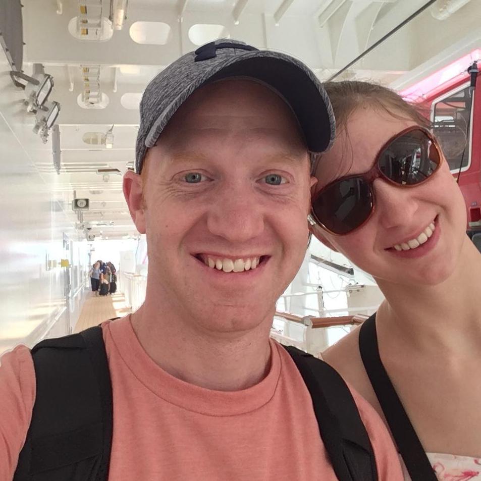 Getting on the ship for our first cruise!  I have a major fear of ships and Ian kept me sane - or at least relatively calm.