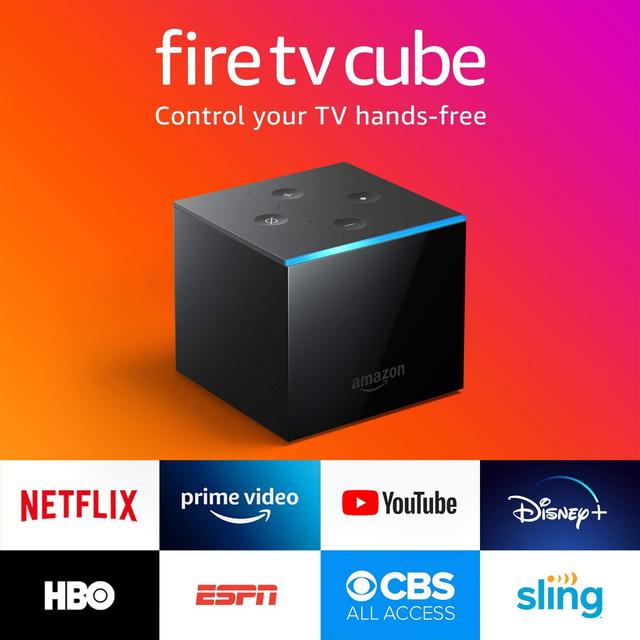 All-new Fire TV Cube, hands-free with Alexa built in, 4K Ultra HD