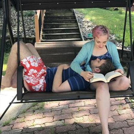 7.16.2017 - Newaygo, MI
Relaxing at Aunt Carrie’s with a good book and warm shade perfect for a nap.