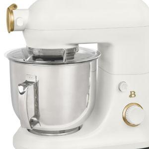 Beautiful 6 Qt Tilt-Head Stand Mixer with Dough Hook, Flat Beater, Balloon Whisk, Pastry Beater & Slicer/Shredder Set, White Icing by Drew Barrymore