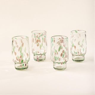 Dappled Glassware Tall Tumbler, Set of 4