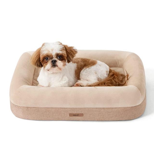 Lesure Memory Foam Dog Beds for Small Medium Large Dogs - Orthopedic Dog Bed Washable Made with CertiPUR-US® Certified Foam - Bolster Pet Bed with Removable Washable Cover and Waterproof Lining