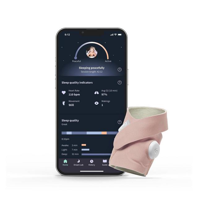 Owlet Dream Sock Baby Monitor - Dusty Rose