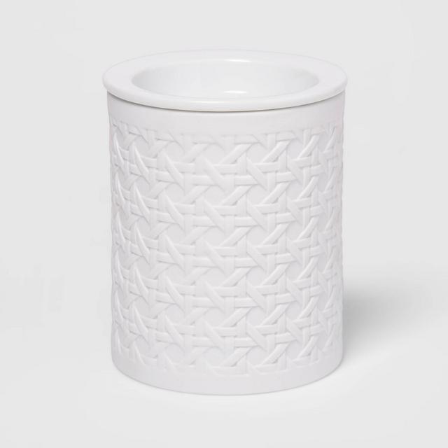 5.2" x 4.7" Matte Porcelain Bamboo Pattern Wax Warmer White - Threshold™