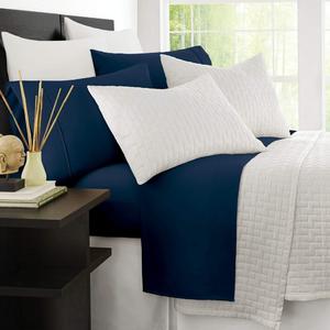 Zen Bamboo Luxury 1500 Series Bed Sheets - Eco-friendly, Hypoallergenic and Wrinkle Resistant Rayon Derived From Bamboo - 4-Piece - Queen - Navy Blue