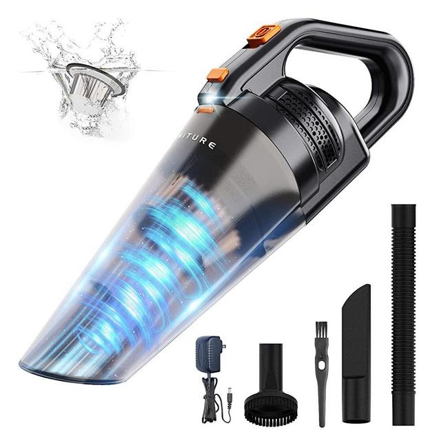 HONITURE Handheld Vacuum Car Vacuum 9000Pa Strong Cyclonic Suction Hand Vac Portable Cordless Rechargeable Li-ion Battery Dust Buster Lightweight Wet Dry Vacuum Cleaner (Black)