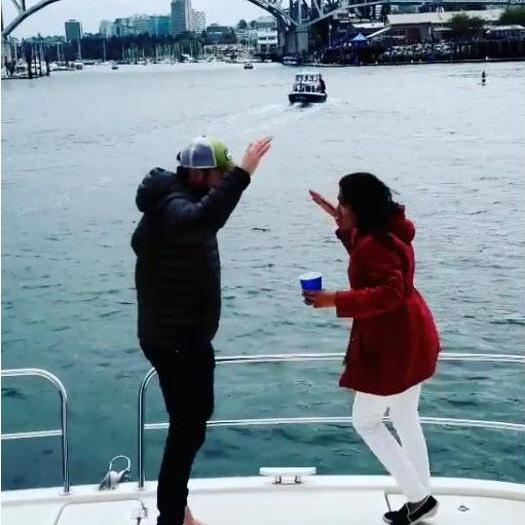 Nami's Birthday Weekend - We celebrated Nami's birthday with friends in Vancouver. Here's the two of us dancing on a boat that weekend.