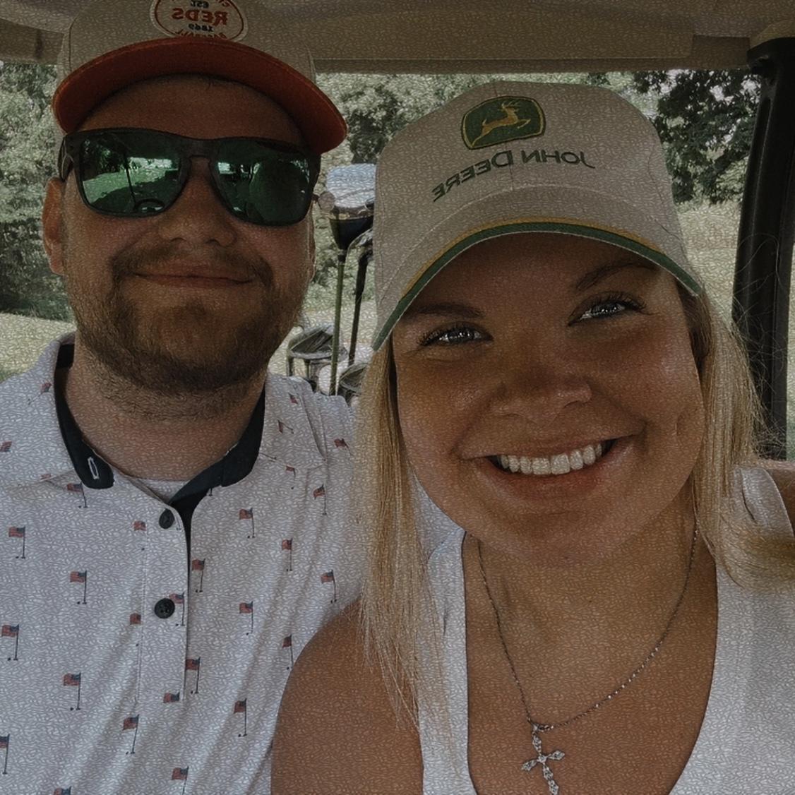 Our first time golfing together. It was soooo hot but we got four under par.
