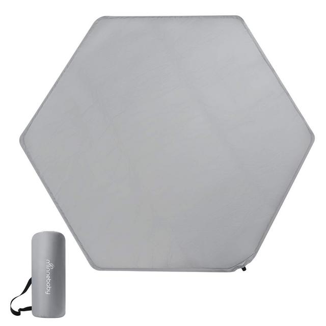 Minnebaby Hexagon Playpen Mattress Compatible with hiccapop Portable Playpen, Self Inflating Playard Mattress Pad, Comfortable and Portable Mat with Carry Bag - Grey