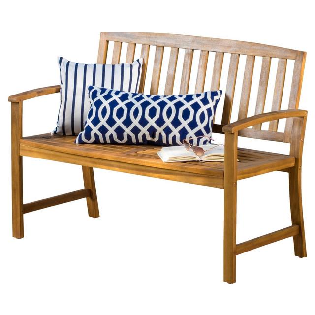 Loja Acacia Wood Bench - Brown - Christopher Knight Home