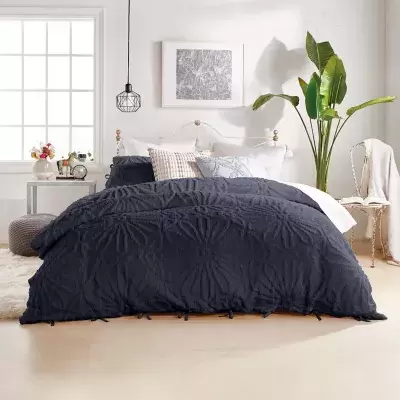 Peri Home Chenille Medallion 3-Piece Queen Comforter Set in Indigo