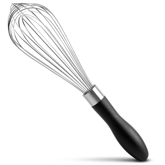 Anyongora 10-Inch Stainless Steel Kitchen Whisk, Ergonomic, Non-Slip Handle, Dishwasher Safe, Perfect for Beating Eggs, Mixing Batter, Whipping Cream