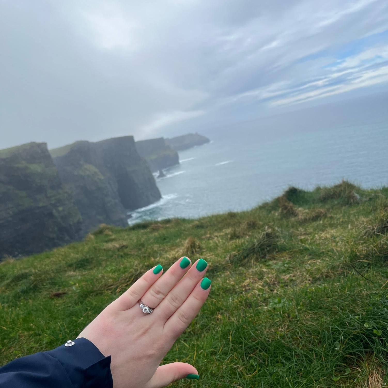 Engaged at the cliffs of Moher