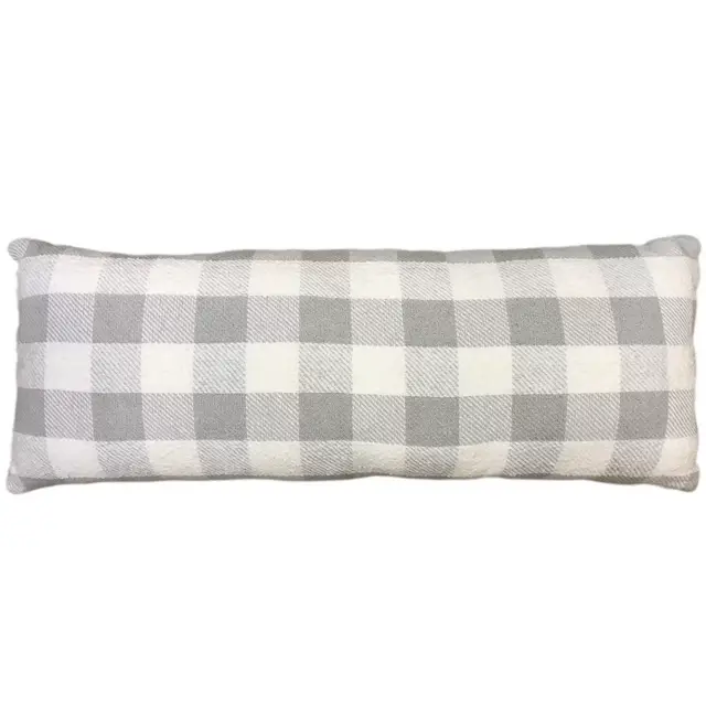 Bee & Willow™ Gingham Check Oblong Throw Pillow in Coconut Milk/Grey