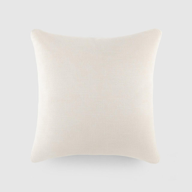 Stone Washed and Distressed Cotton Decor Throw Pillow Cover And Pillow Insert Set - Becky Cameron, Stone Washed Natural