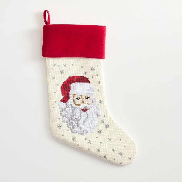 Open Box: Needle Point Stocking, Medium - Santa