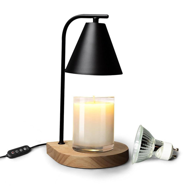 Candle Warmer Lamp with Timer Dimmer, 2H/4H/8H Timer, Birthday Gifts for Women Mom, House Warming Gifts New Home Decor, Black Lamp Candle Warmer, Wax Melts Warmer for Jar Candles with 2 Bulbs