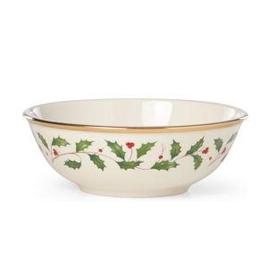 Lenox 883431 Holiday Place Setting Bowl, Red & Green, Christmas Dinnerware