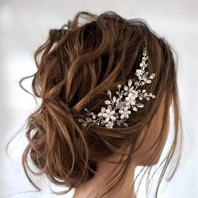 Jakawin Bride Wedding Hair Comb Flower Girls Bridal Hair Accessories Hair Piece for Women and Girls HC034