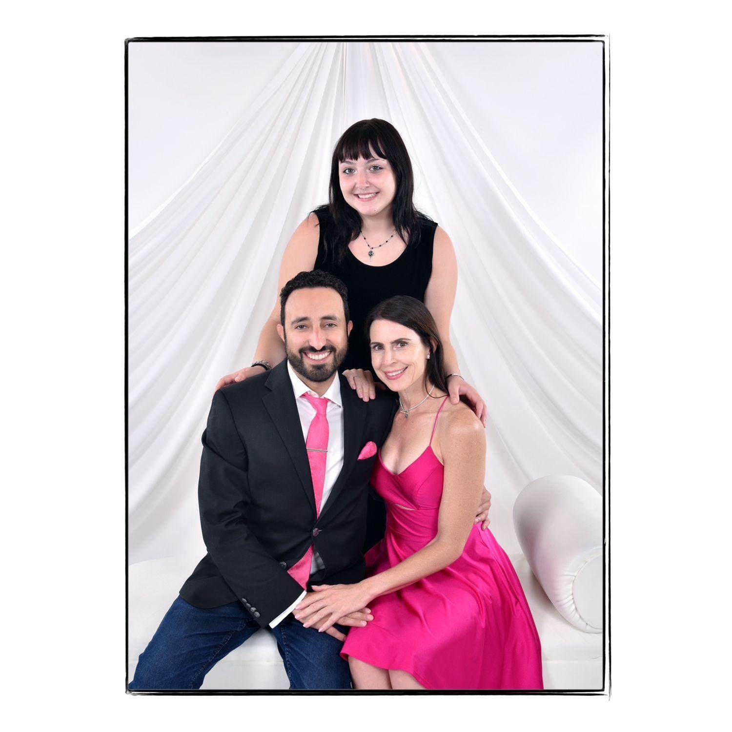 A formal "Flock" family photo.