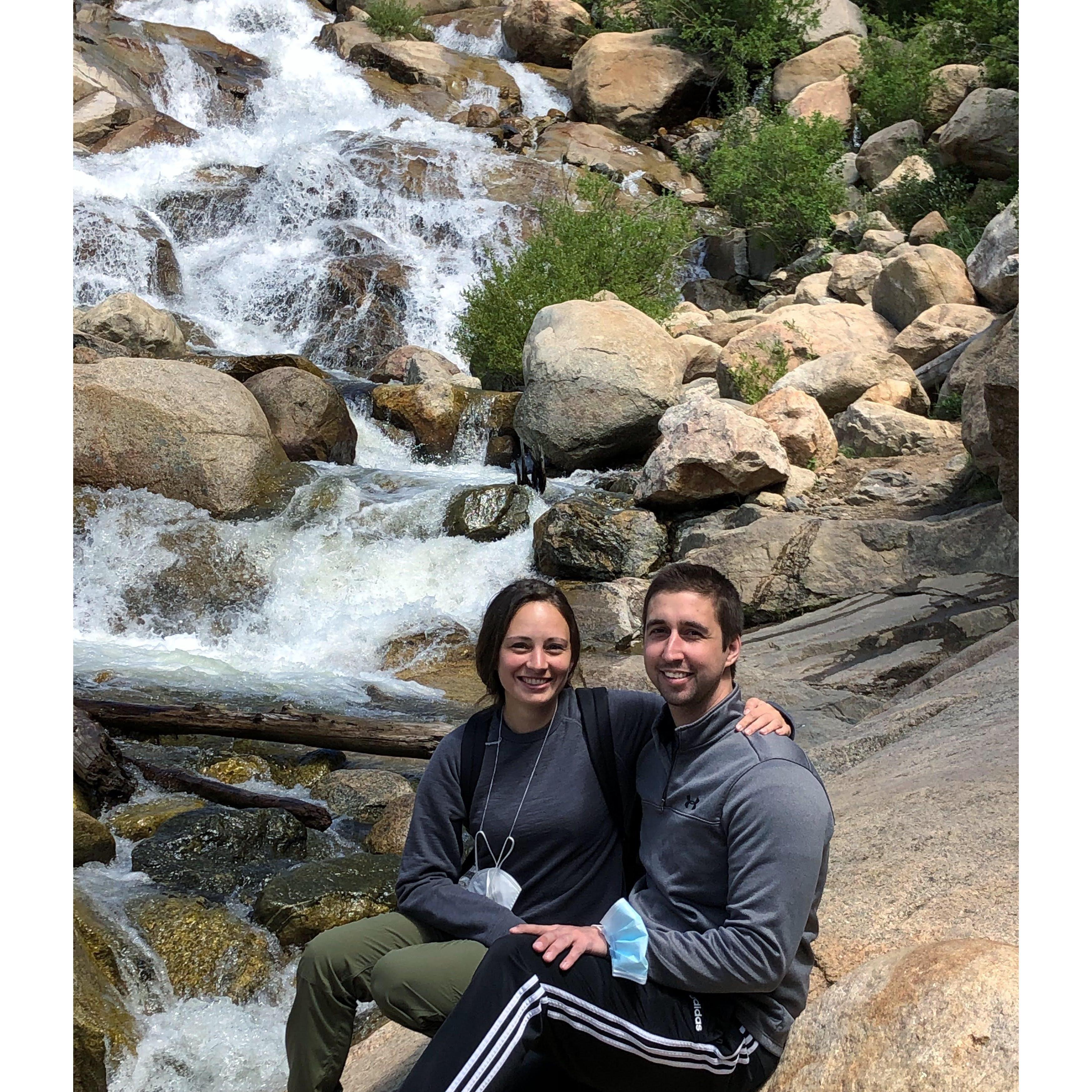 The moment before Alex saved Amber from the alluvial fan in Rocky Mountain National Park.