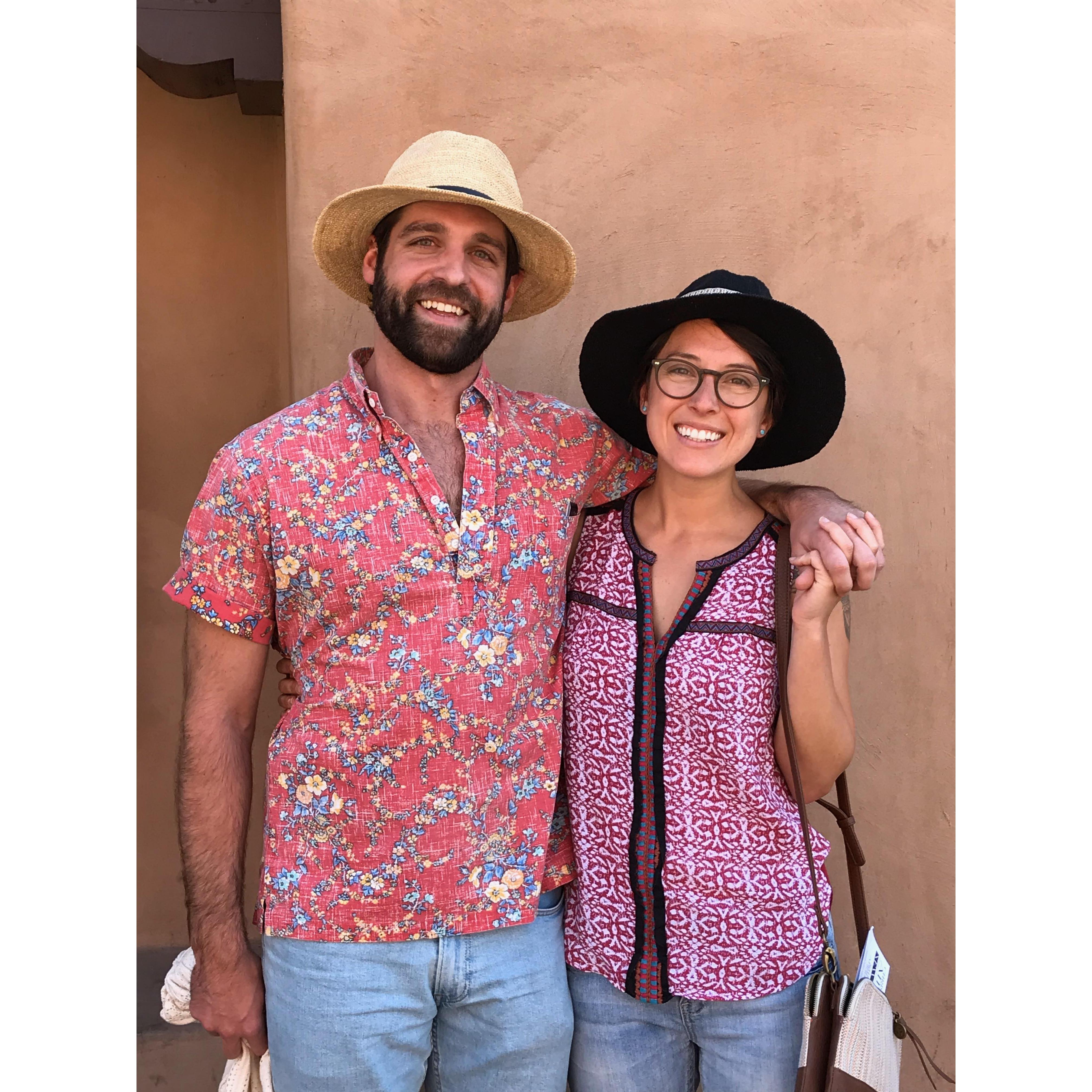 Sante Fe, April 2018- Van visiting Meg while working at the Navajo reservation (birthplace of pictured adventure hats)