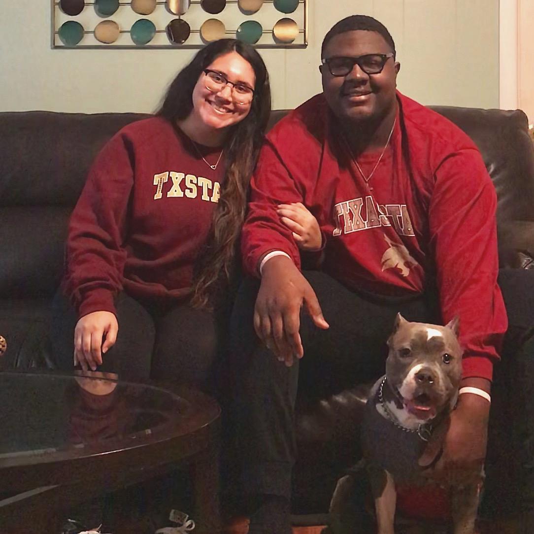 2018. The Christmas Break before I graduated college - Trey got a dog in 2016 while I was away. Her name is Kali and she is definitely our fur baby!
