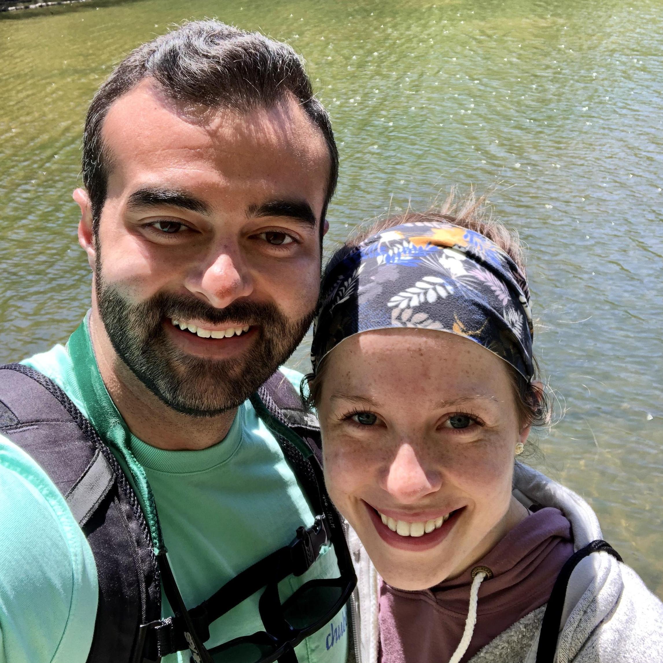 Our first photo together! Hiking in Brown County, Indiana.