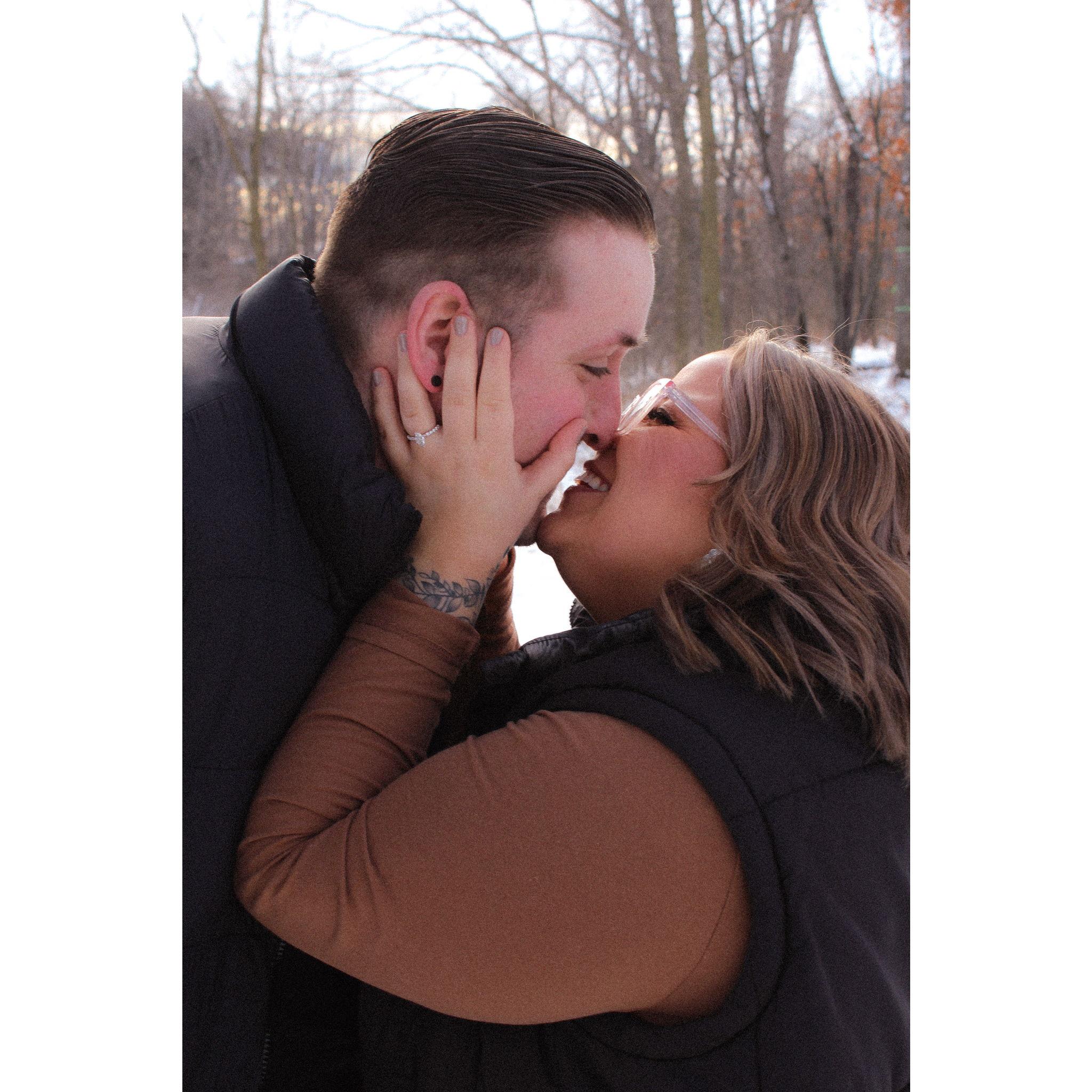 One of Brandens long time friend Kristy took some pre engagement photos for us because we were so excited we could hardly wait till spring time to have our wedding photographer take them!