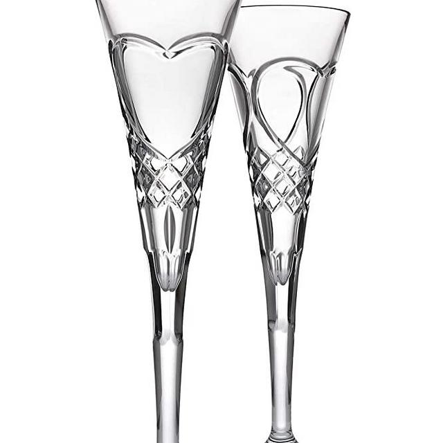 Godinger European Made True Love Champagne Flute Pair Toasting Glasses