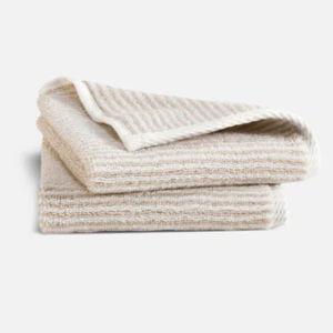 Plush Turkish Cotton Washcloths - Striped Pebble