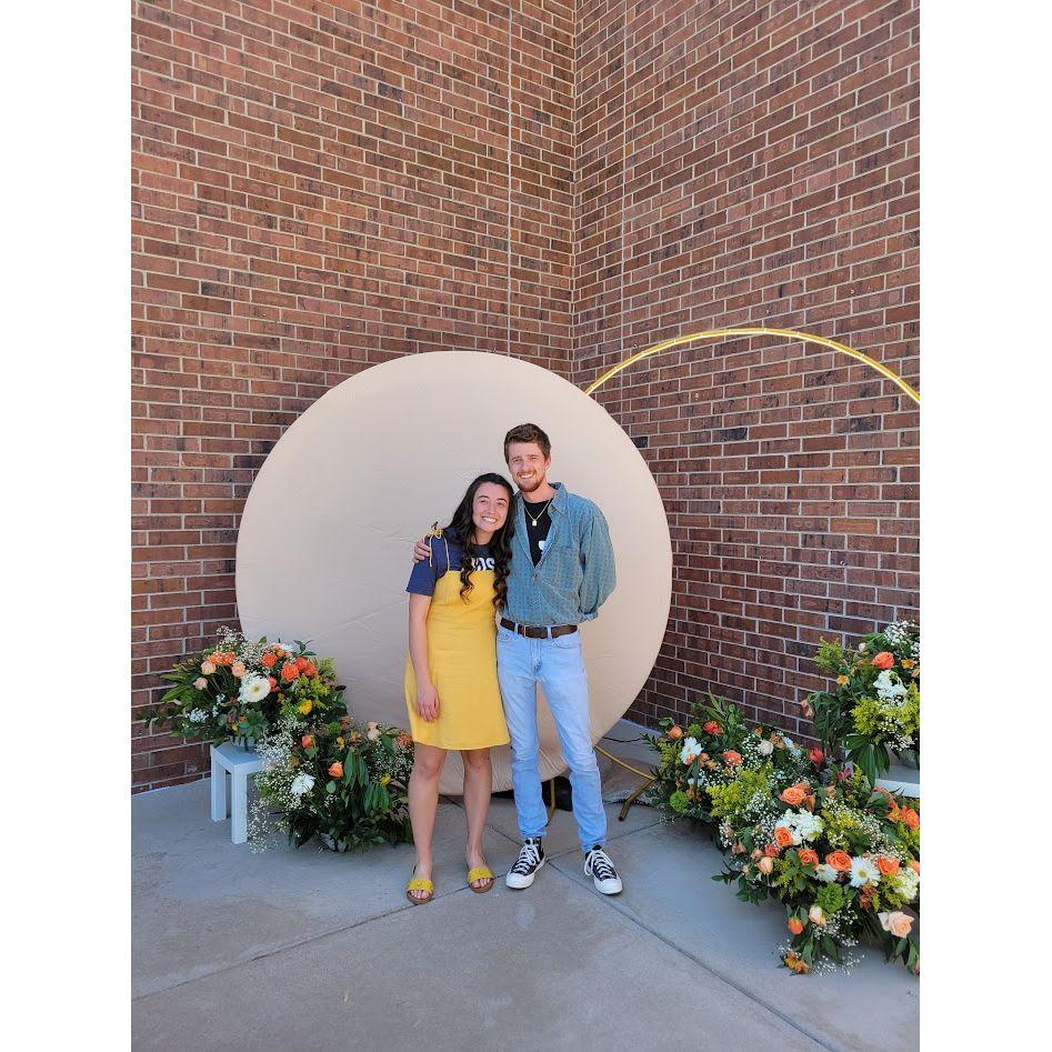 March 31, 2024: Pastor Nicole took our first picture on Easter. Thanks, Pastor Nicole! This was the day after our first date!