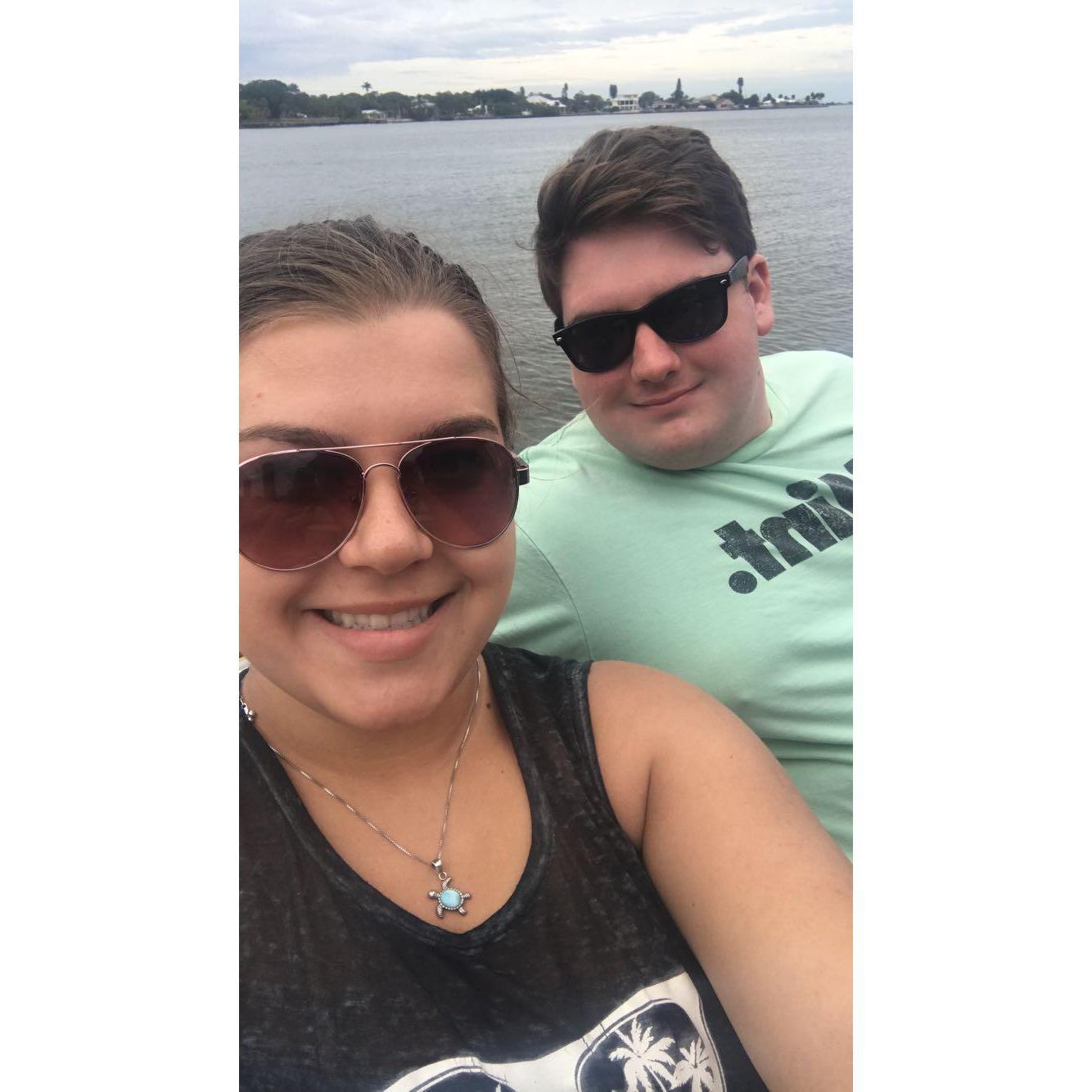 Enjoying a boat ride in Siesta!