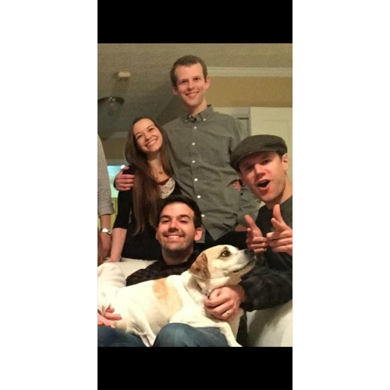 At Bess and Mikey's for Christmas shenanigans. Featuring Aaron and the puppers.