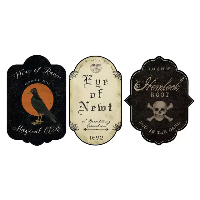 Courtside Market Vintage Halloween 18-Inch x 30-Inch Gallary Art Decals (3-Piece Set)