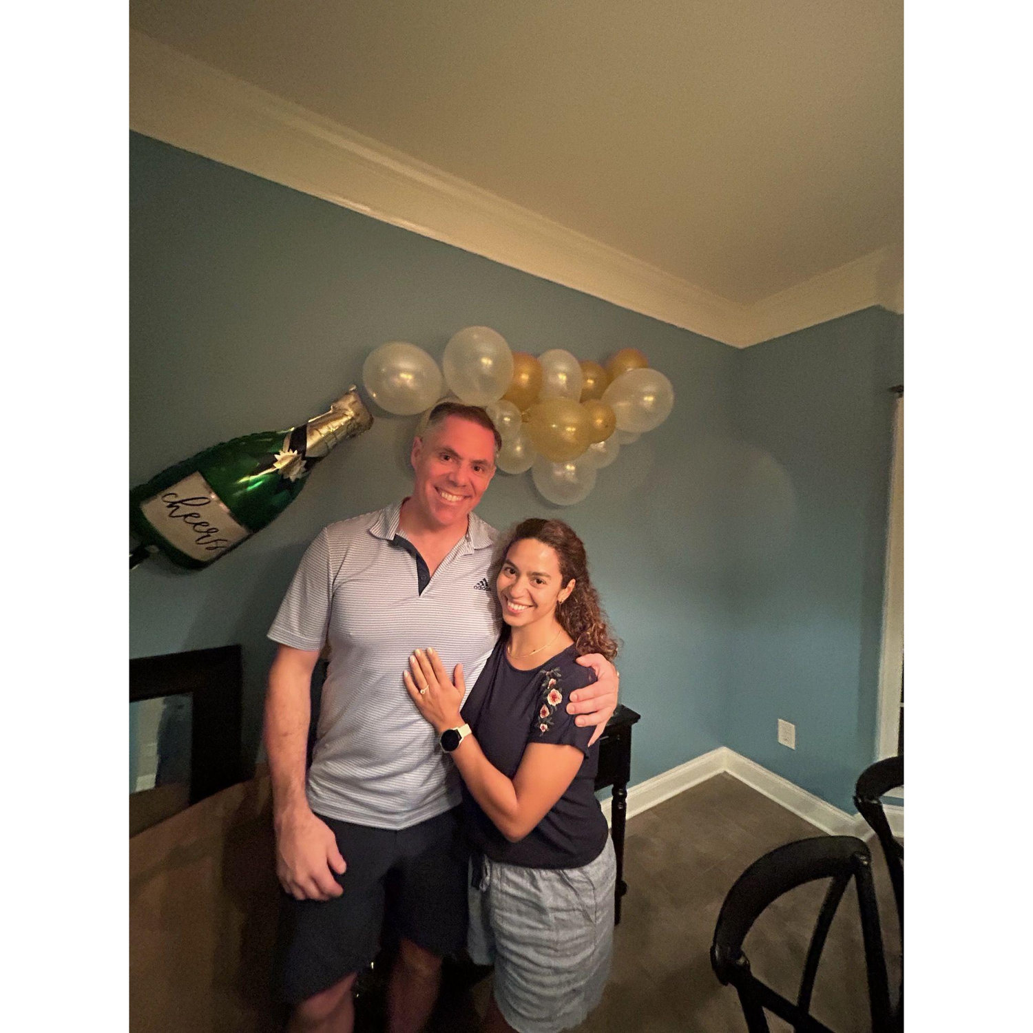 Chris and I arrived at Charlie's where they hosted an intimate celebration of our engagement!