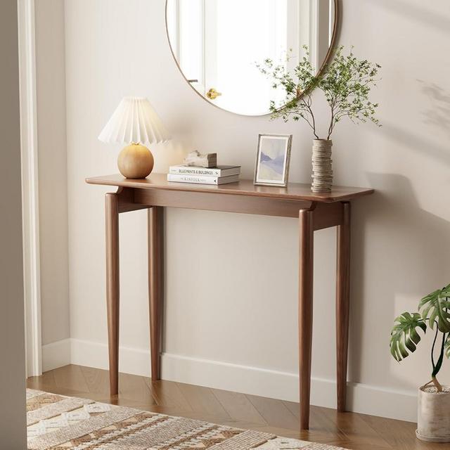 AQIMUELE Wood Console Table Walnut Entryway Table, Thin Console Table, Sofa Tables for Living Room (39.4'')
