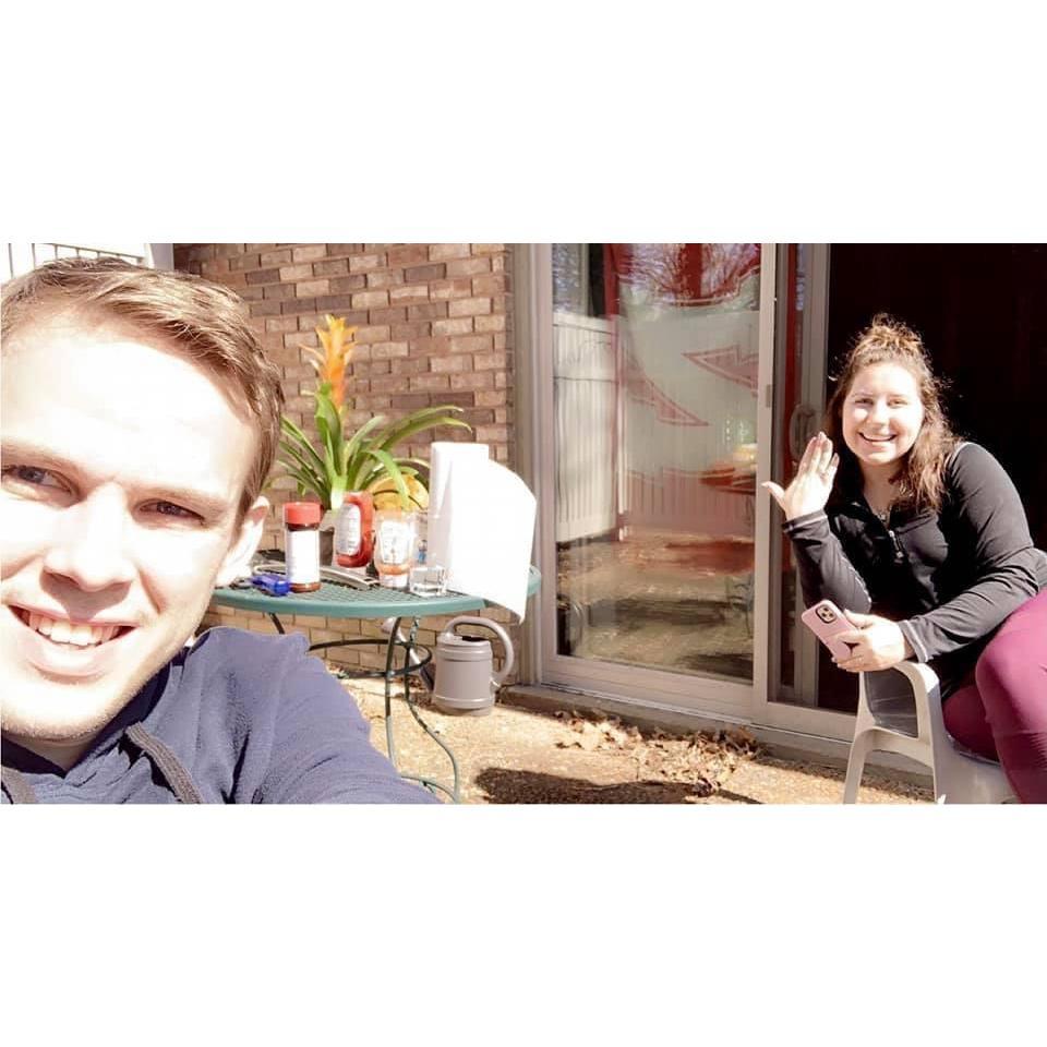 We celebrated our engagement with a plant and grilled lunch!