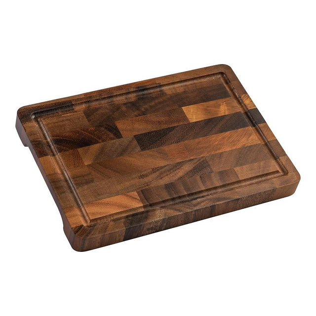 FYCTIO Walnut Wood Cutting Board Small End Grain Board for Kitchen, Compact Size with Non-Slip Base, Lightweight & Durable for Cheese and Small Prep, 9x6x0.8 Inch